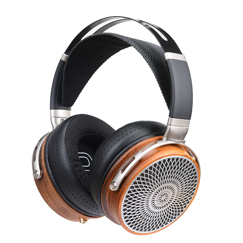 花梨木50mm頭戴HiFi有線監聽耳機